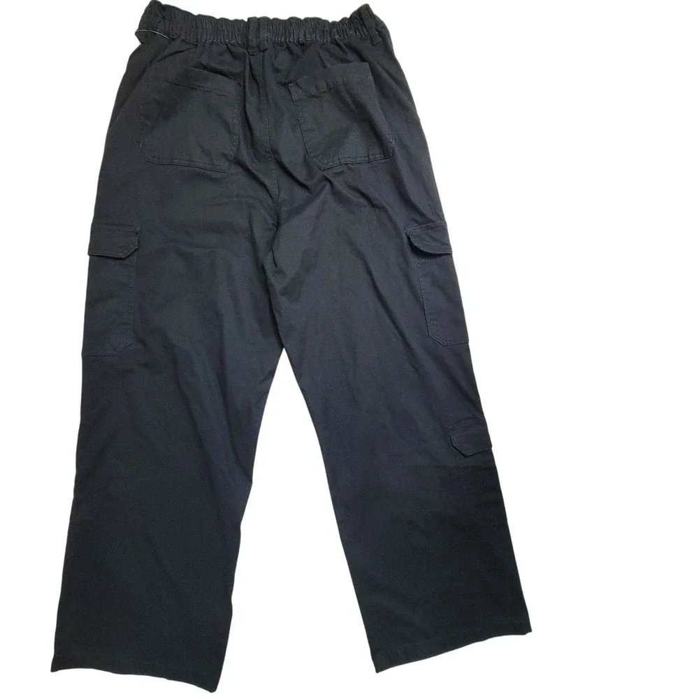 Forever 21+ Womens Black Plus Size 0X Long‎ Woven Cargo Pants With Pockets